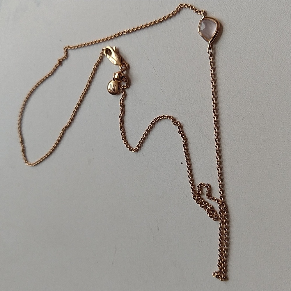 MONICA VINADER Rose Gold Necklace with pink quartz